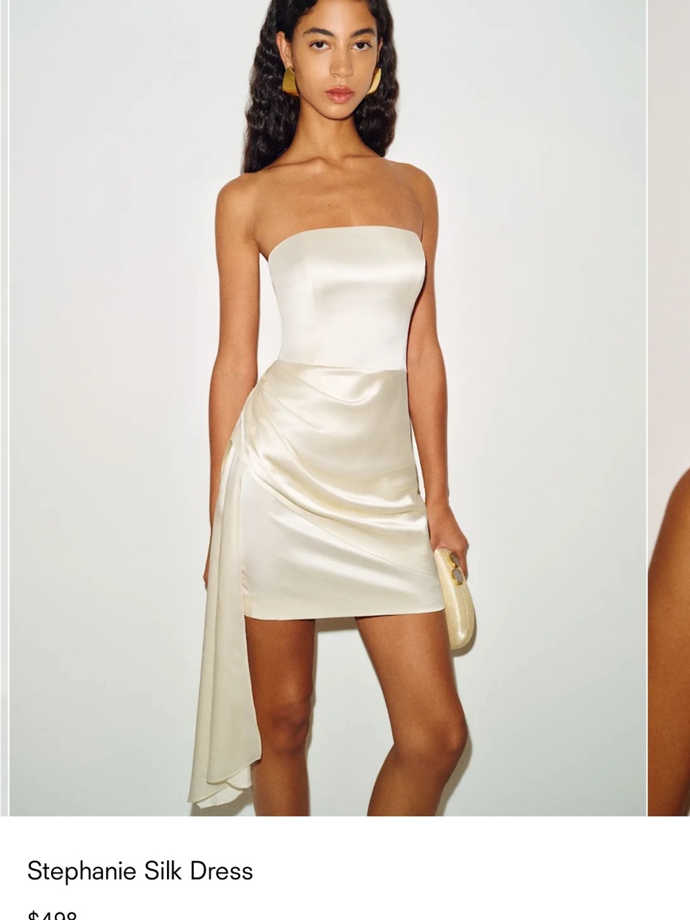 Stephanie Strapless Silk Mini Dress in Ivory